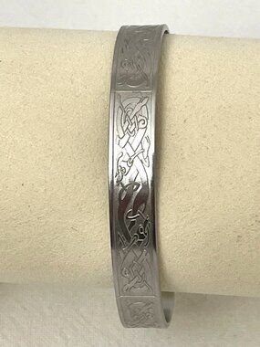 Celtic Knot Bangle Cuff Bracelet Stainless Steel Fashion Jewelry Boho Festival